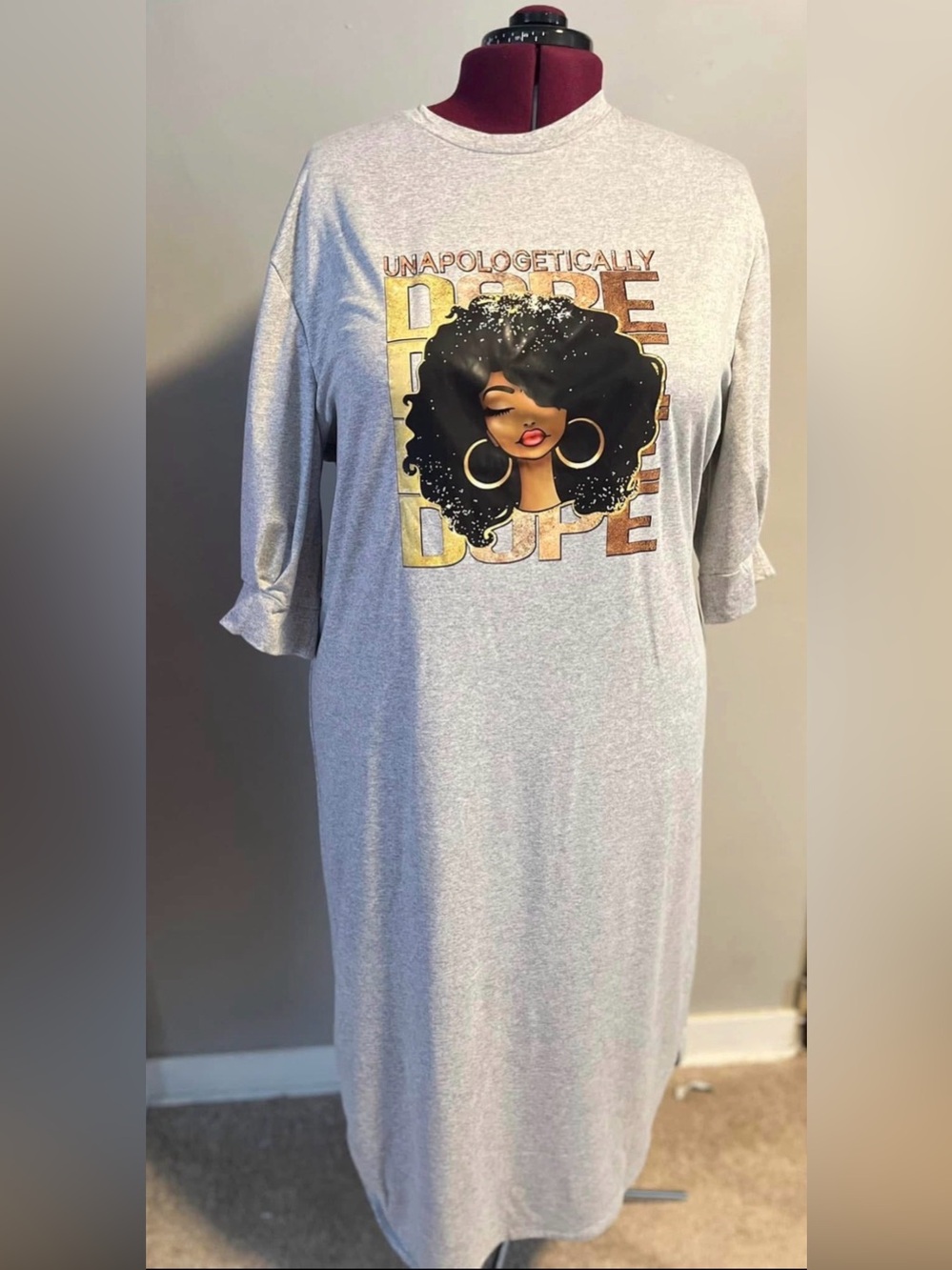 Unapologetically Dope Graphic Grey Women’s lightweight sweatshirt Dress